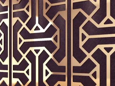 Large Gold Decorative Panel 3D model