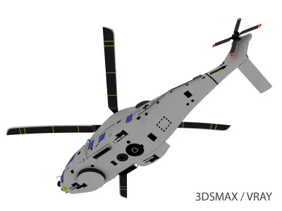 NH-90 helicopter Low-poly 3D model