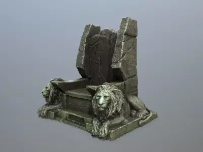 Lion Throne Low-poly 3D model