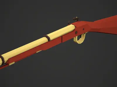 Stylized Blunderbuss Low Poly Mobile Ready Low-poly 3D model