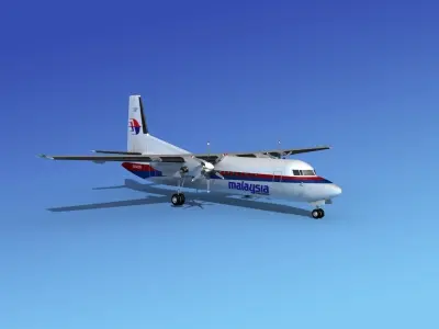 Fokker 50 Malaysia 3D model