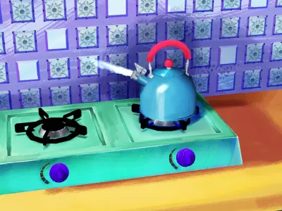 3D  Hand-painted  Teapot Model 3D model