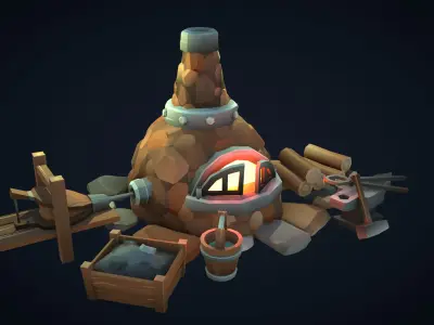 Stylized Poly Smelter Low-poly 3D model