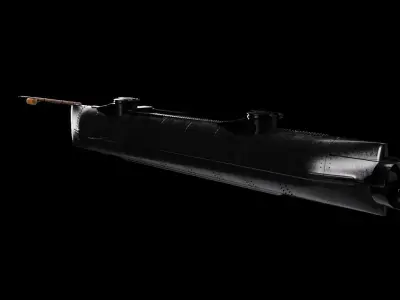 1864 Hunley Submarine 3D model