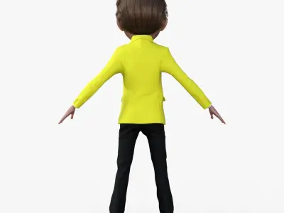 Cartoon Man in Colorful Suit  3D model