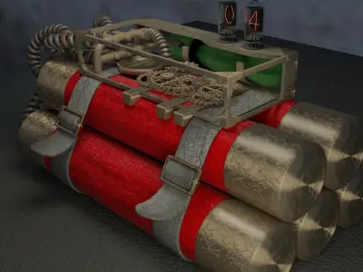 Steampunk time bomb 3D model