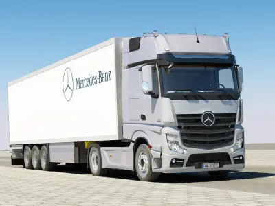 Mercedes Actros 2011 with trailer 3D model