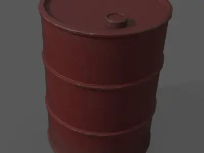 Oil Barrel Low-poly 3D model