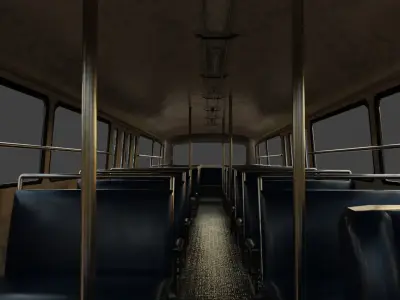 Bus model old Low-poly 3D model