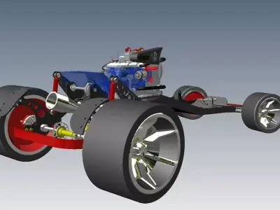 GoKART four wheeled vehicle Free 3D model