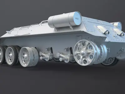 T-34 Tank Chassis High-Poly 3D model