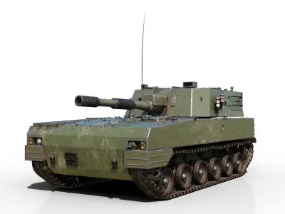 PBR PLA PLZ-07 Self-propelled howitzer  Low-poly 3D model