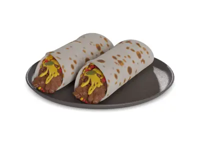 Snacks Beef Burritos 3D model