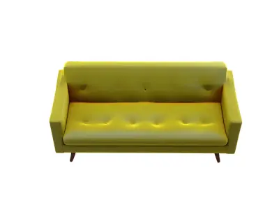 Modern Contemporary Yellow Sofa Couch Free low-poly 3D model