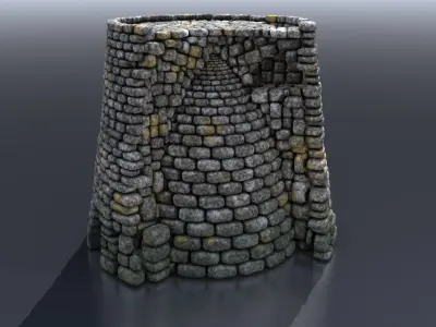 Nuraghe old stone tower Free 3D model