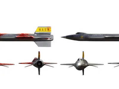 North American X15 High Detail 3D Model  Low-poly 3D model