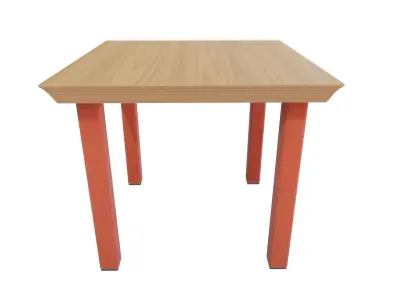 Outdoor Table Low-poly 3D model 5