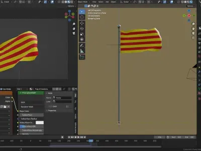 Animated Spain and Catalonia Flags 3D model