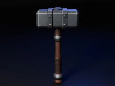 fantasy medieval war hammer Free 3D model