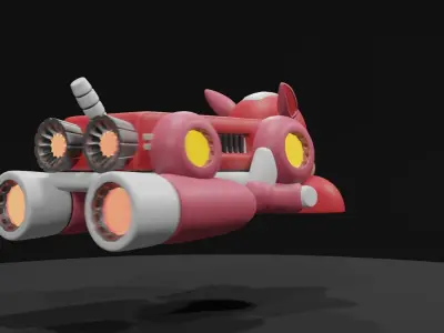 Rushjet sonic hedgehog Low-poly 3D model