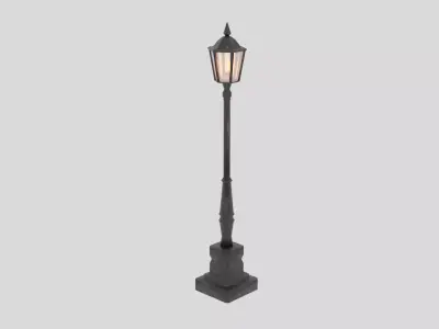 Old Fashioned Street Lamp Low-poly 3D model