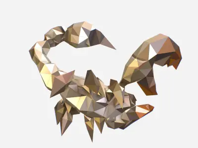 Scorpion - White Scorpio Animated Low Poly Art Low-poly 3D model