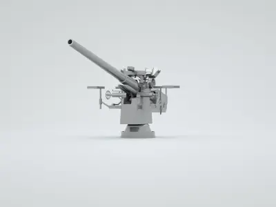 88mm  SK C - 35 Naval Gun 3D model