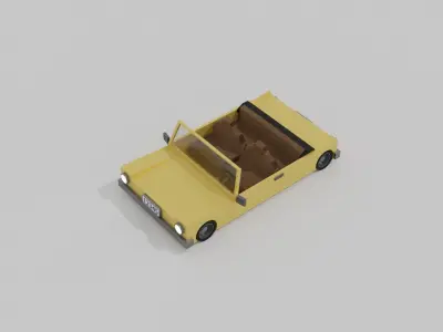 lowpoly open car Free low-poly 3D model
