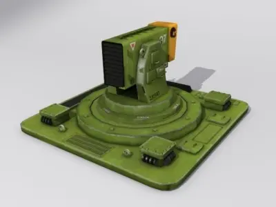 Sci fi missile launcher real time model Low-poly 3D model