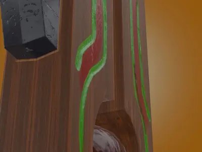 Wooden sword stylized PBR low poly game ready Low-poly 3D model