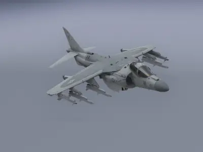 H-rier plus - fighter jet  Low-poly 3D model