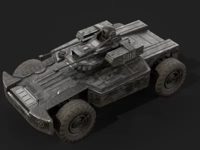 BTR Drone vehicle Armored Tank Vehicle Low-poly 3D model
