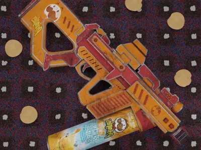 Pringles Gun Low-poly 3D model