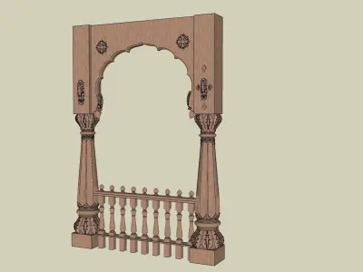 indian jodhpuri stone arch 3D model