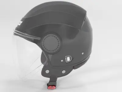 Studds Urban Black with Black Strip Open Face Helmet Low-poly 3D model
