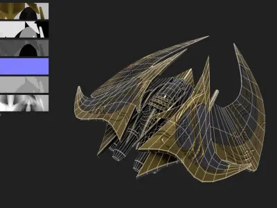 Spacecraft fighter Low-poly 3D model