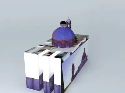 Temple church in mexico 3D model