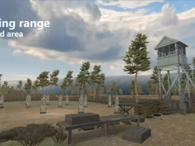 Shooting Range - Restricted Area Low-poly 3D model