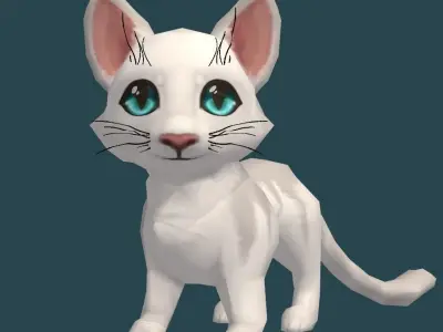 Cartoon Cat Low-poly 3D model