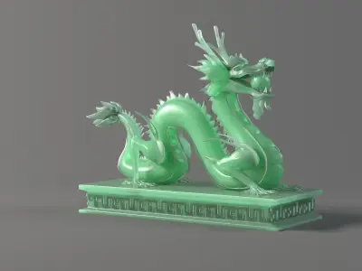 carved model jade seal Panlong Dragons 3D model