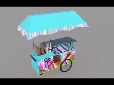 ice-cream shop Low-poly 3D model