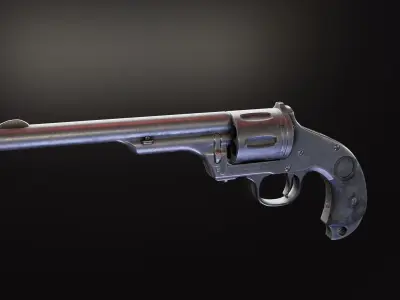 Merwin Hulbert Revolver Low-poly 3D model
