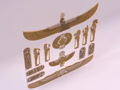Egyptian Symbols - 048 Low-poly 3D model