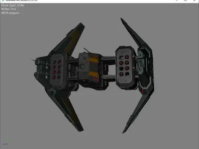 Sci-Fi Type-C Combat Drone Low-poly 3D model