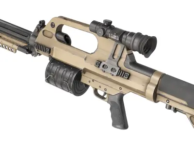 PBR Chinese QLB-06 Grenade Launcher Low-poly 3D model