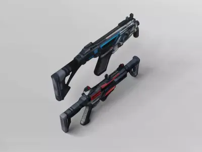 Futuristic Tactical Shotgun 3D Model 3D model