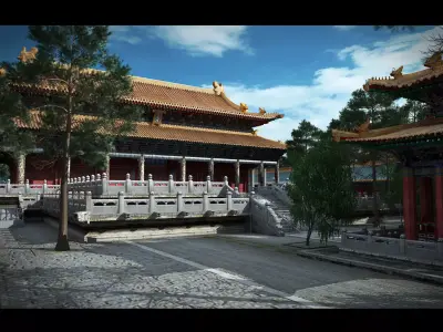 historic building Confucious temple   Confucian temple 3D model