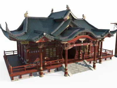 Club Hall of Ancient Asian Architecture 3D model