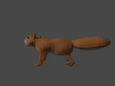 LowPoly Squirrel fox Low-poly 3D model