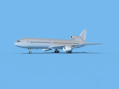 Lockheed L-1011 TriStar Bare Metal 3D model